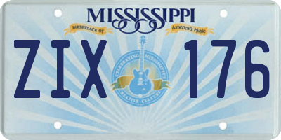 MS license plate ZIX176