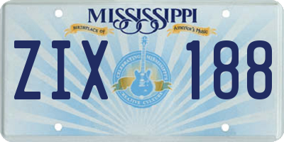 MS license plate ZIX188