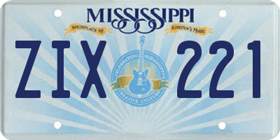 MS license plate ZIX221