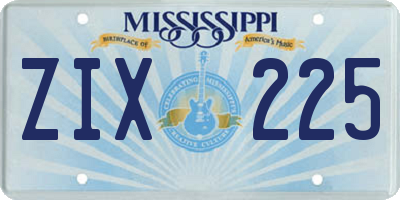 MS license plate ZIX225