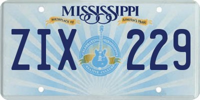 MS license plate ZIX229