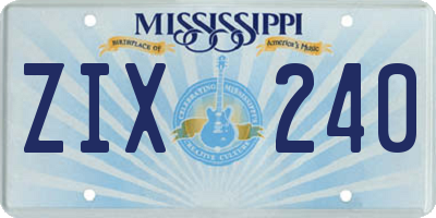 MS license plate ZIX240