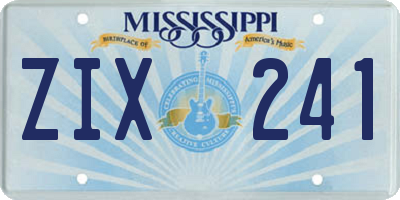 MS license plate ZIX241