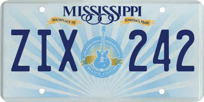 MS license plate ZIX242
