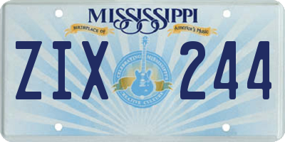 MS license plate ZIX244