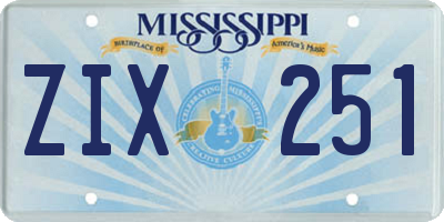 MS license plate ZIX251
