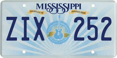 MS license plate ZIX252