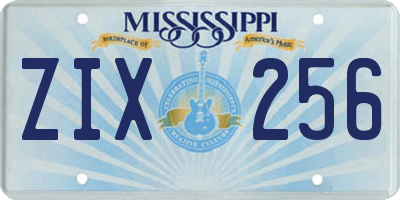MS license plate ZIX256