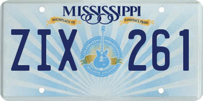 MS license plate ZIX261