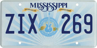 MS license plate ZIX269
