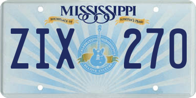 MS license plate ZIX270