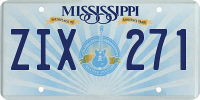 MS license plate ZIX271