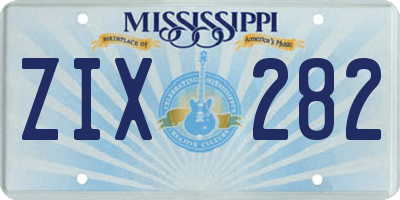 MS license plate ZIX282