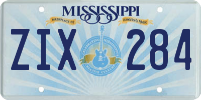 MS license plate ZIX284