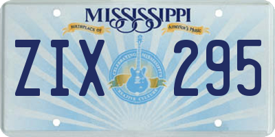 MS license plate ZIX295