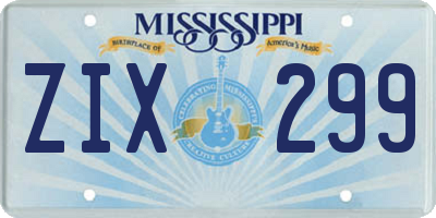 MS license plate ZIX299