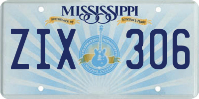 MS license plate ZIX306