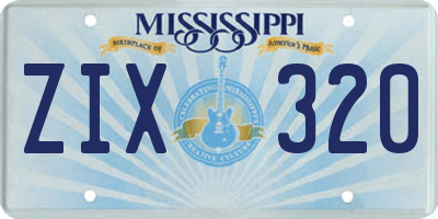 MS license plate ZIX320
