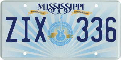 MS license plate ZIX336