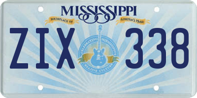 MS license plate ZIX338