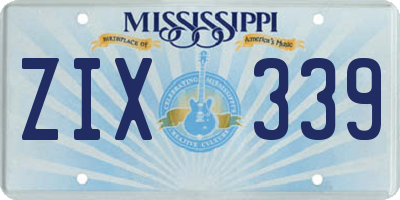 MS license plate ZIX339
