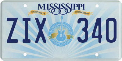 MS license plate ZIX340