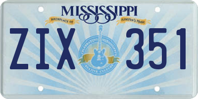 MS license plate ZIX351