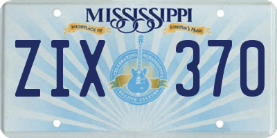 MS license plate ZIX370