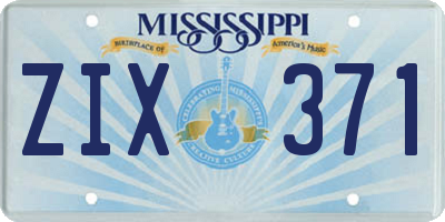 MS license plate ZIX371