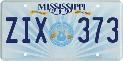 MS license plate ZIX373