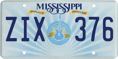 MS license plate ZIX376