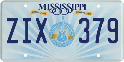 MS license plate ZIX379