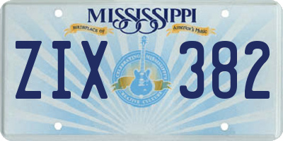 MS license plate ZIX382