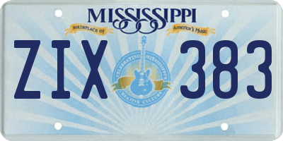 MS license plate ZIX383