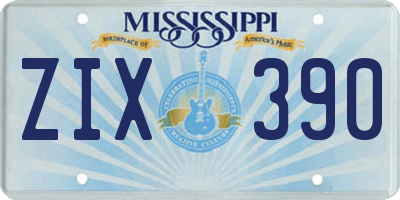 MS license plate ZIX390
