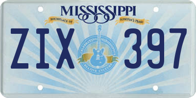 MS license plate ZIX397