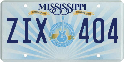 MS license plate ZIX404