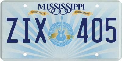 MS license plate ZIX405
