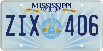MS license plate ZIX406