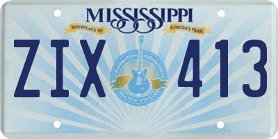 MS license plate ZIX413