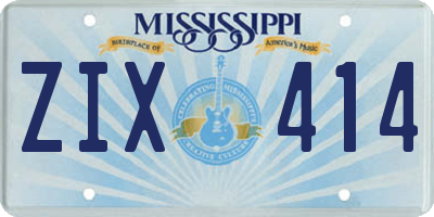 MS license plate ZIX414