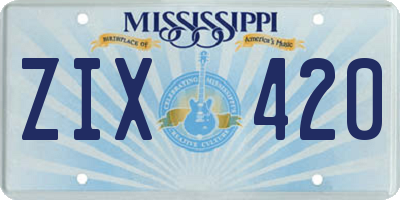MS license plate ZIX420