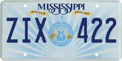 MS license plate ZIX422