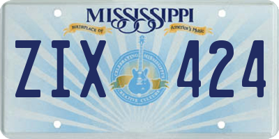 MS license plate ZIX424