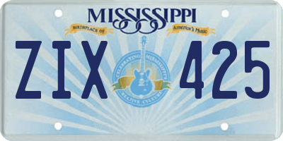MS license plate ZIX425