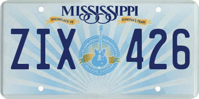 MS license plate ZIX426