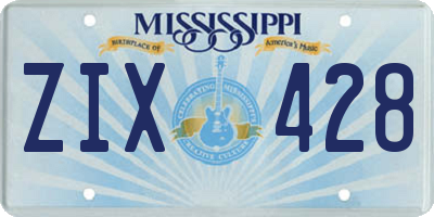 MS license plate ZIX428