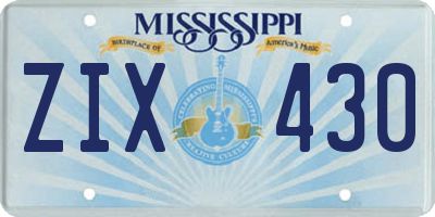 MS license plate ZIX430