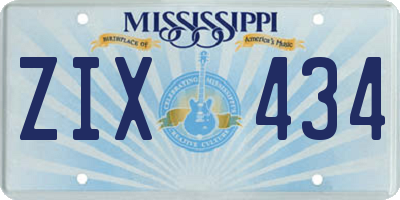 MS license plate ZIX434