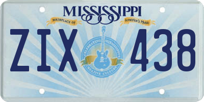 MS license plate ZIX438